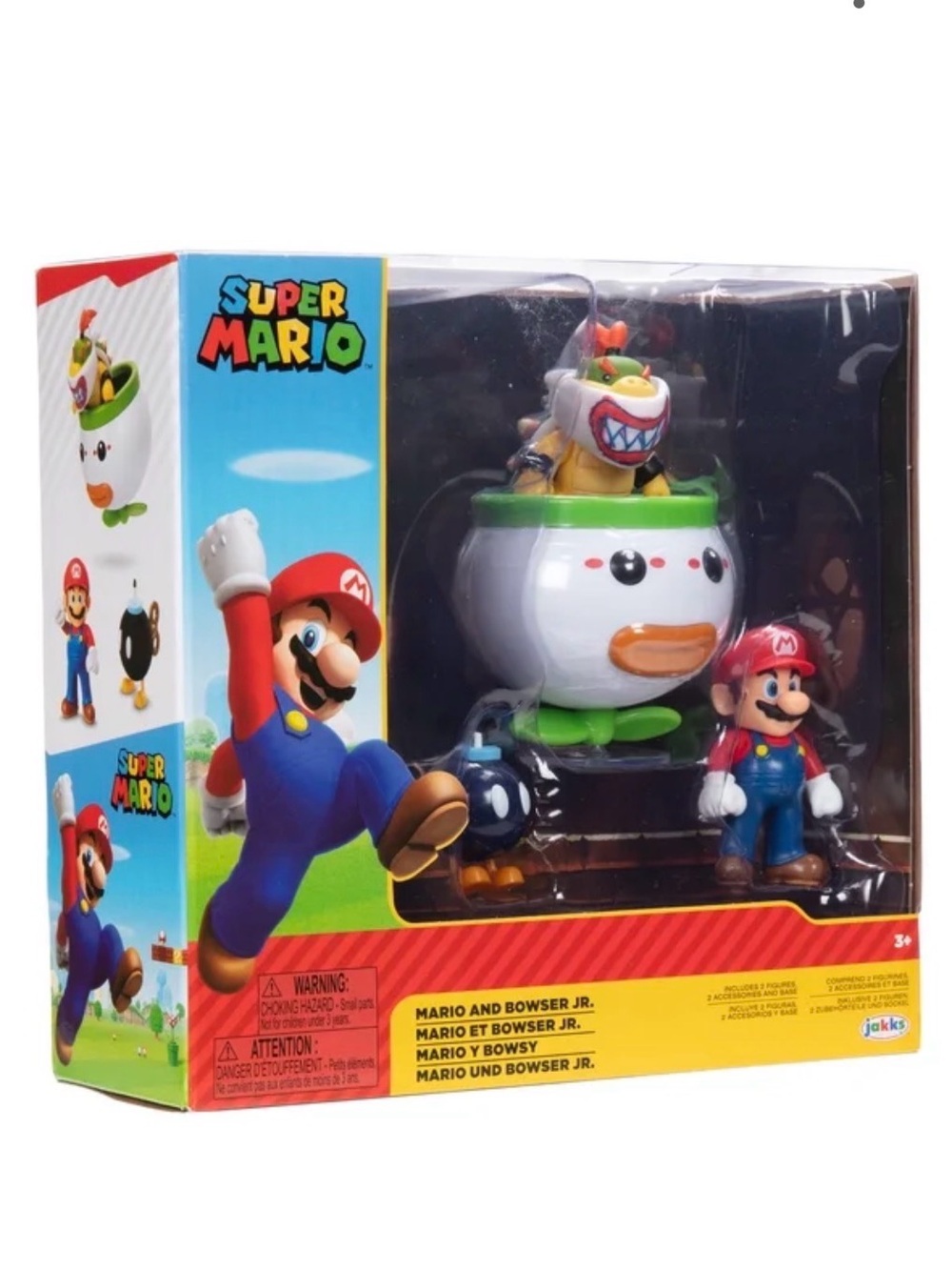 Nintendo Mario & Bowser Jr. Figure Playset - Red, White, Green